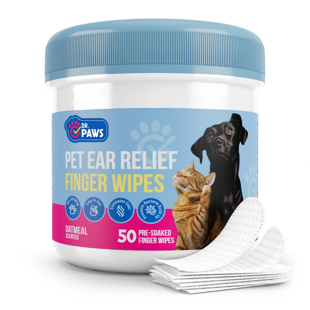 Oatmeal-Scented Ear Relief Finger Wipes for Pets (50 Count)